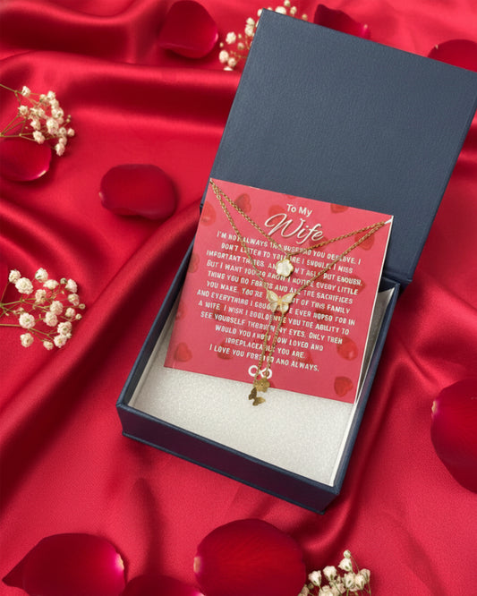 Most Special Gift For My Wife 2026 | Butterfly Bloom Layered Necklace | Red Card