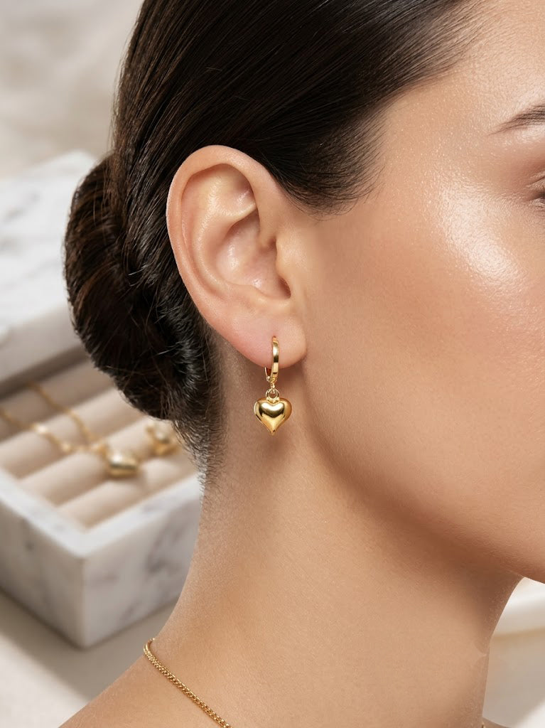 3-Pair Gold Huggie Hoop Drop Earring Set