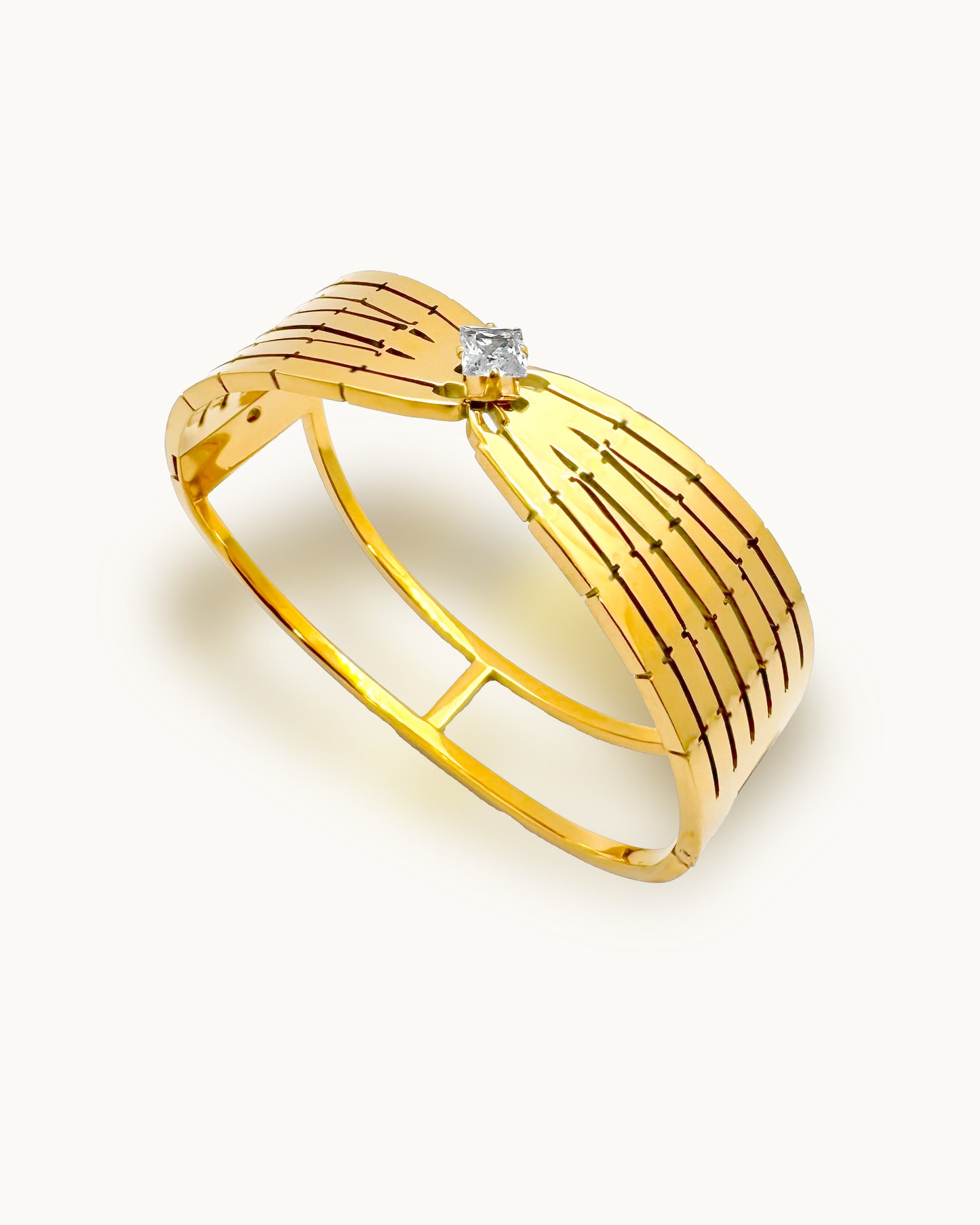 Solitaire Bow Cuff Bracelet
