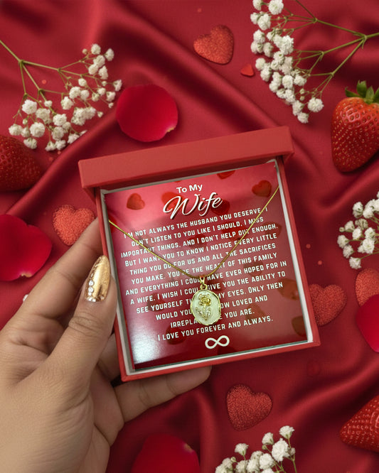 Most Special Gift For My Wife 2026 | Golden Bloom Pearl Pendant Necklace | Red Card