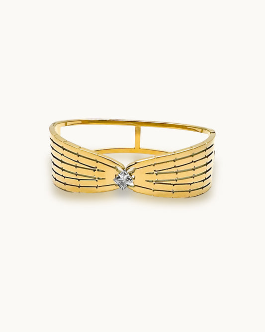 Solitaire Bow Cuff Bracelet