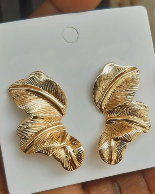 Abstract Feather Studs