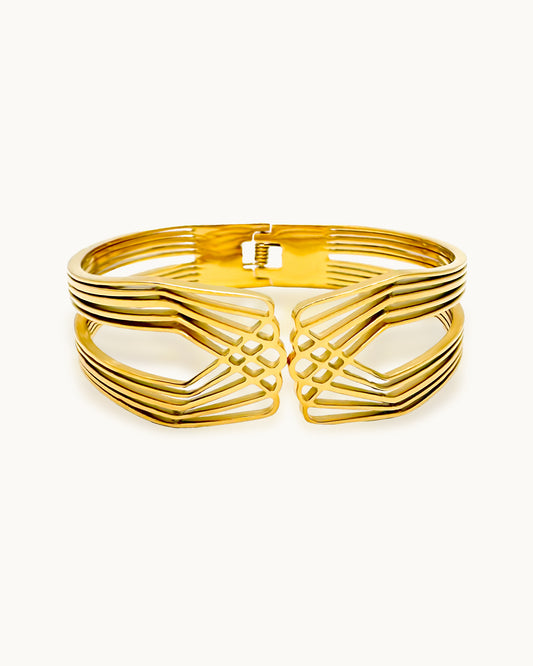 AuraWeave Grid Cuff Bracelet