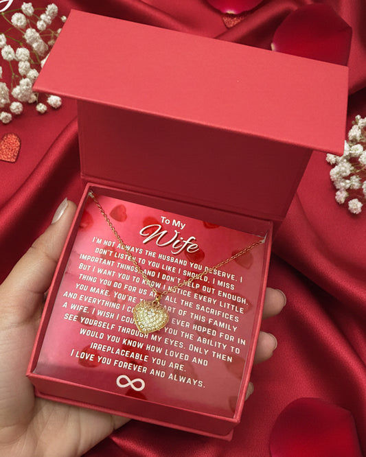 Most Special Gift For My Wife 2026 | Hidden Pearl Heart Locket Necklace | Red Card