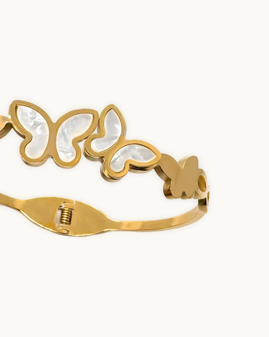 Pearl Wing Butterfly Cuff Bracelet