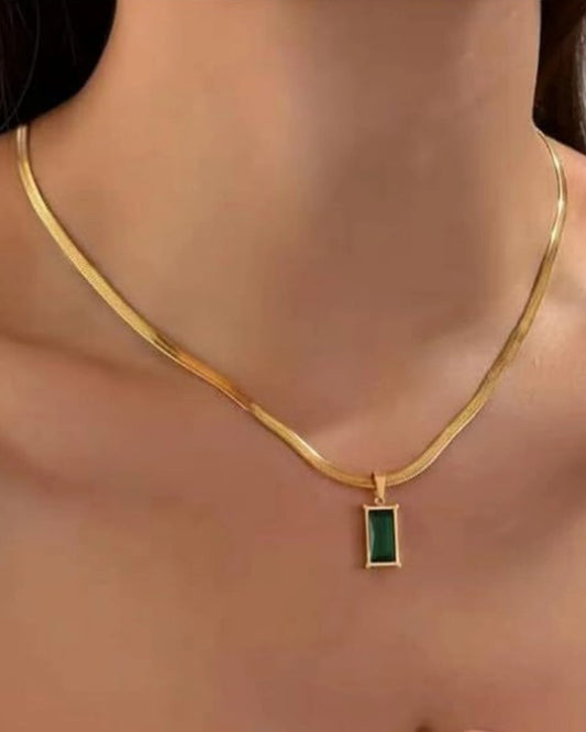 To My Love | Emerald Baguette Necklace | Gift Set