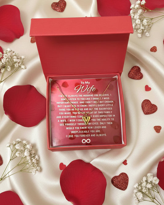 Most Special Gift For My Wife 2026 | Golden Ember Heart Necklace | Red Card