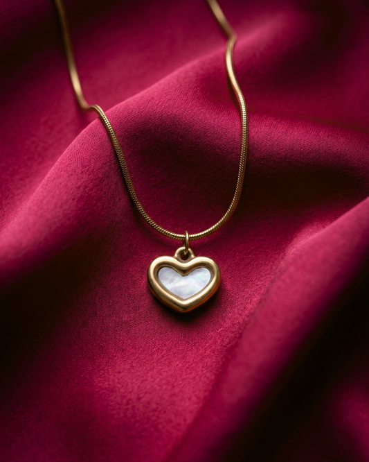 MOP Heart Necklace Birthday Gift Set