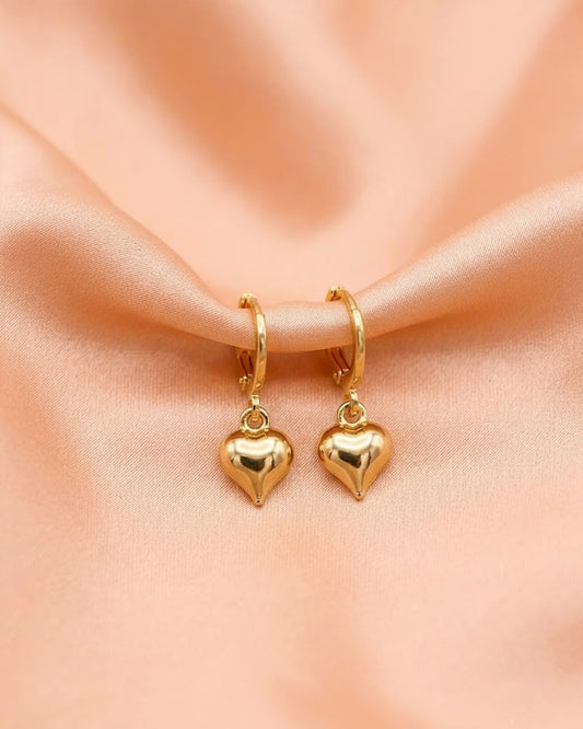 3-Pair Gold Huggie Hoop Drop Earring Set