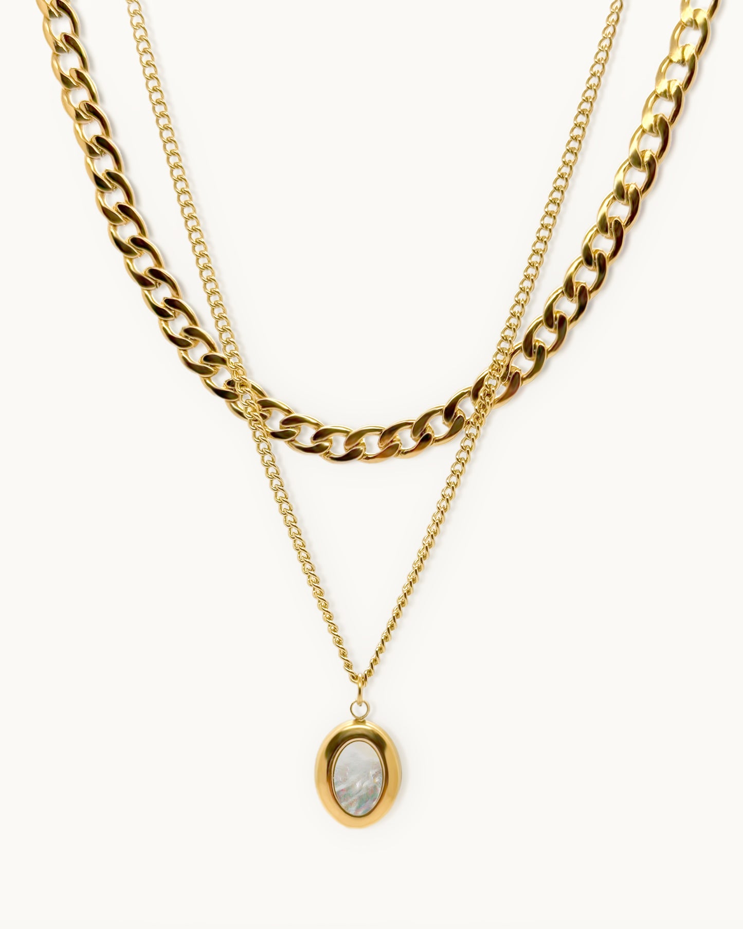 Layered Luxe Shell Pendant Necklace