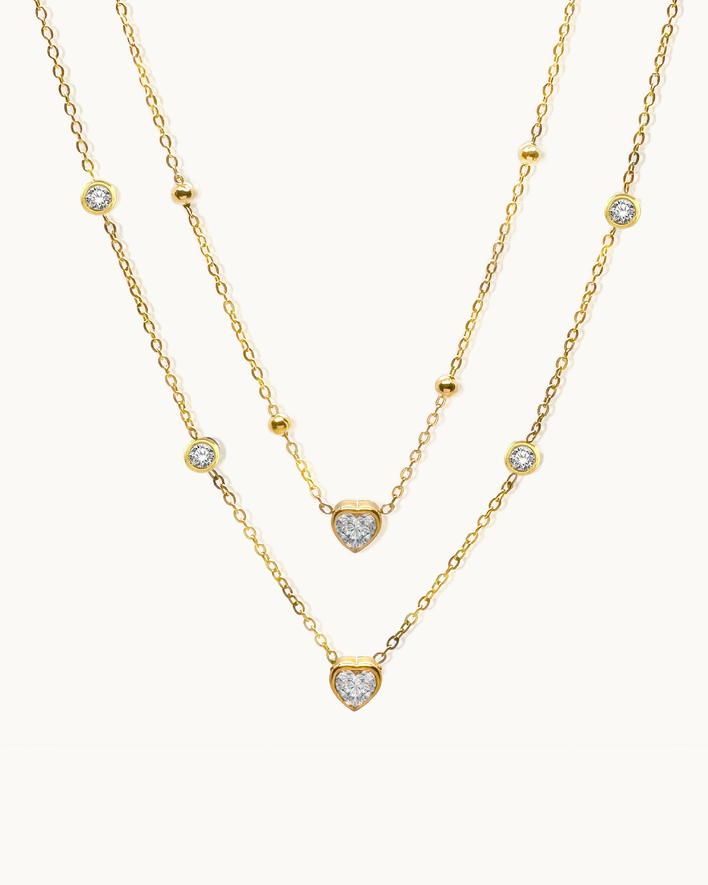Hearts & Sparkle Layered Necklace
