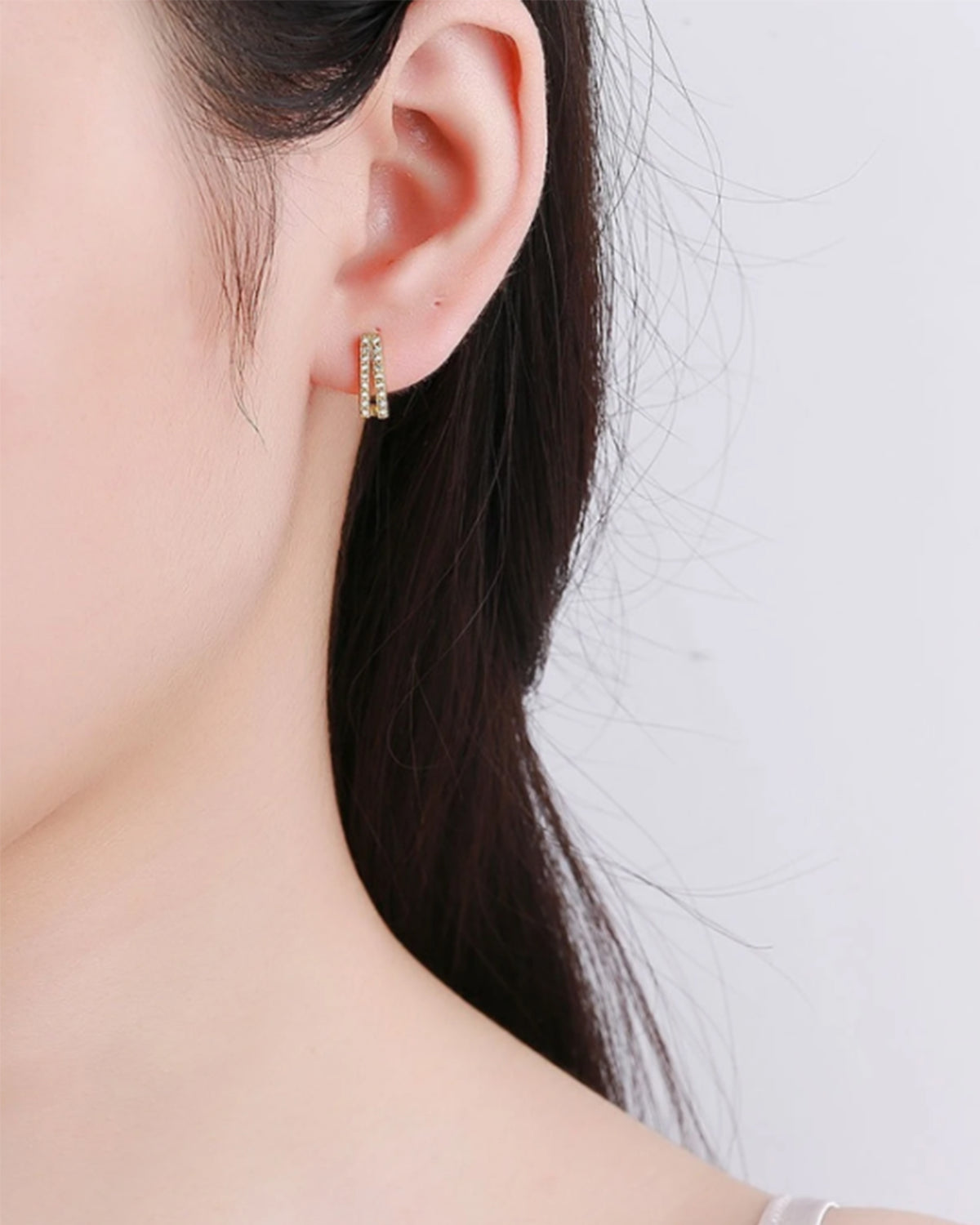 Rectangular Bali Hoop Earrings