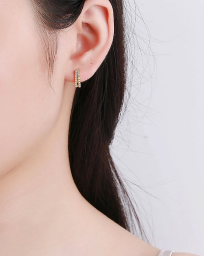 Rectangular Bali Hoop Earrings