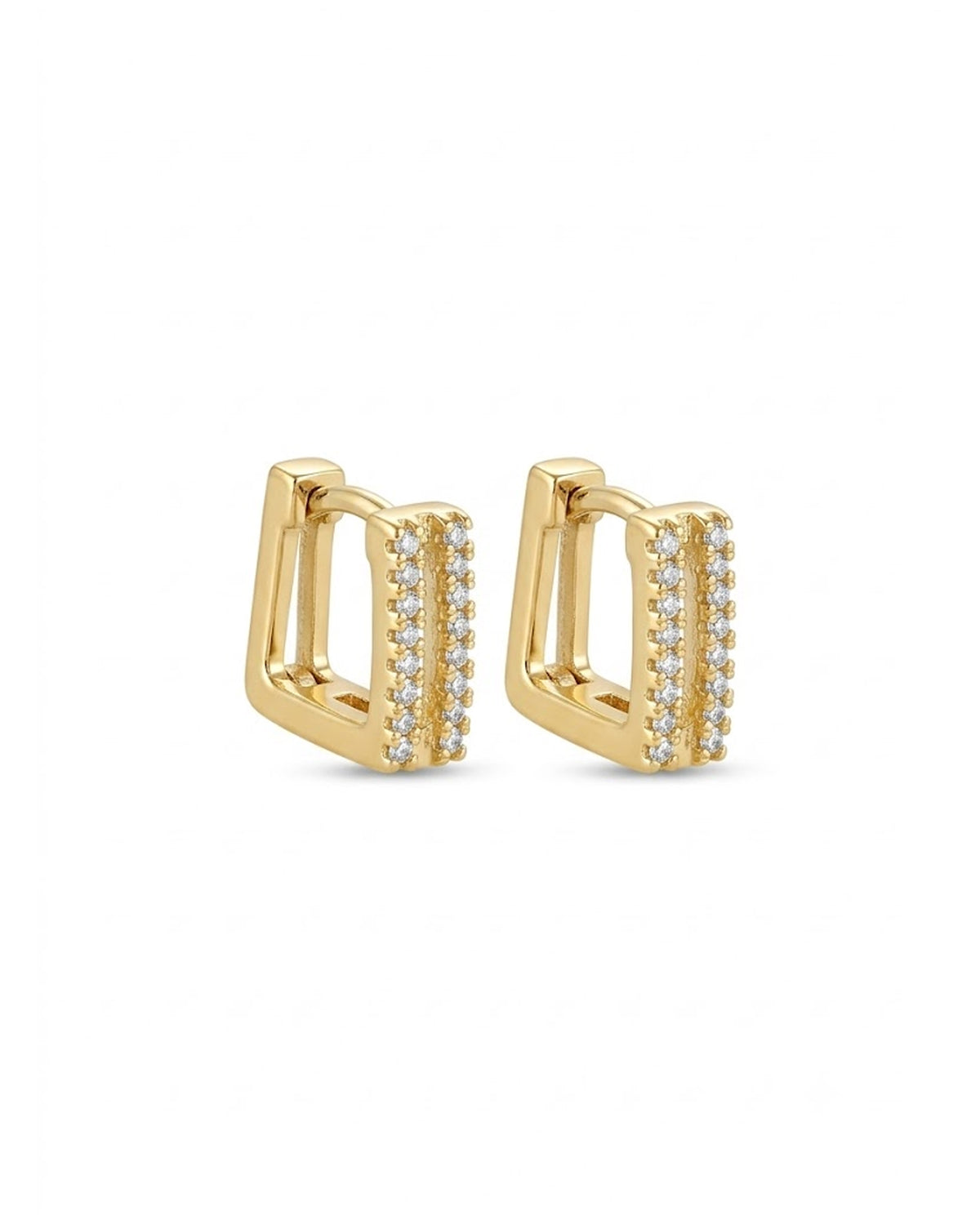 Rectangular Bali Hoop Earrings