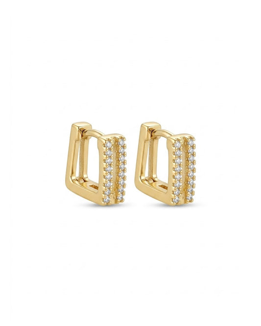 Rectangular Bali Hoop Earrings