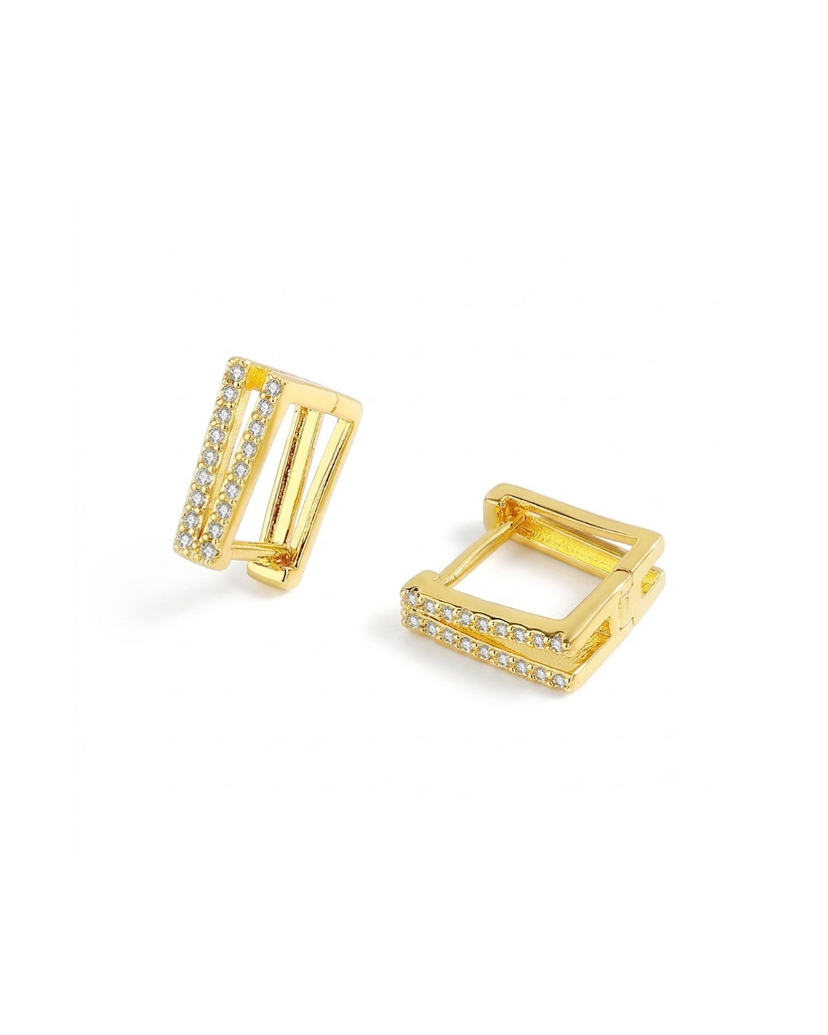Rectangular Bali Hoop Earrings