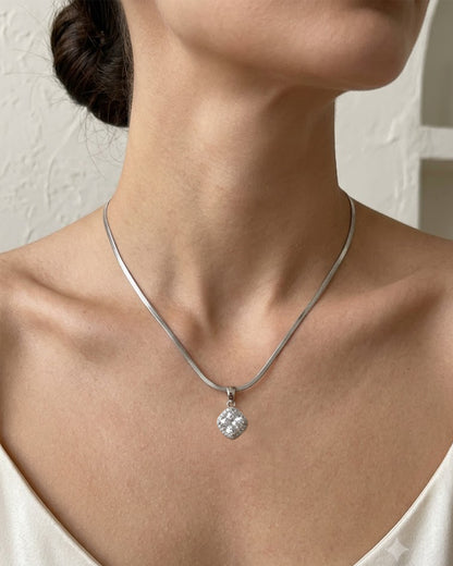 Silver Cushion-Cut Halo Pendant Necklace
