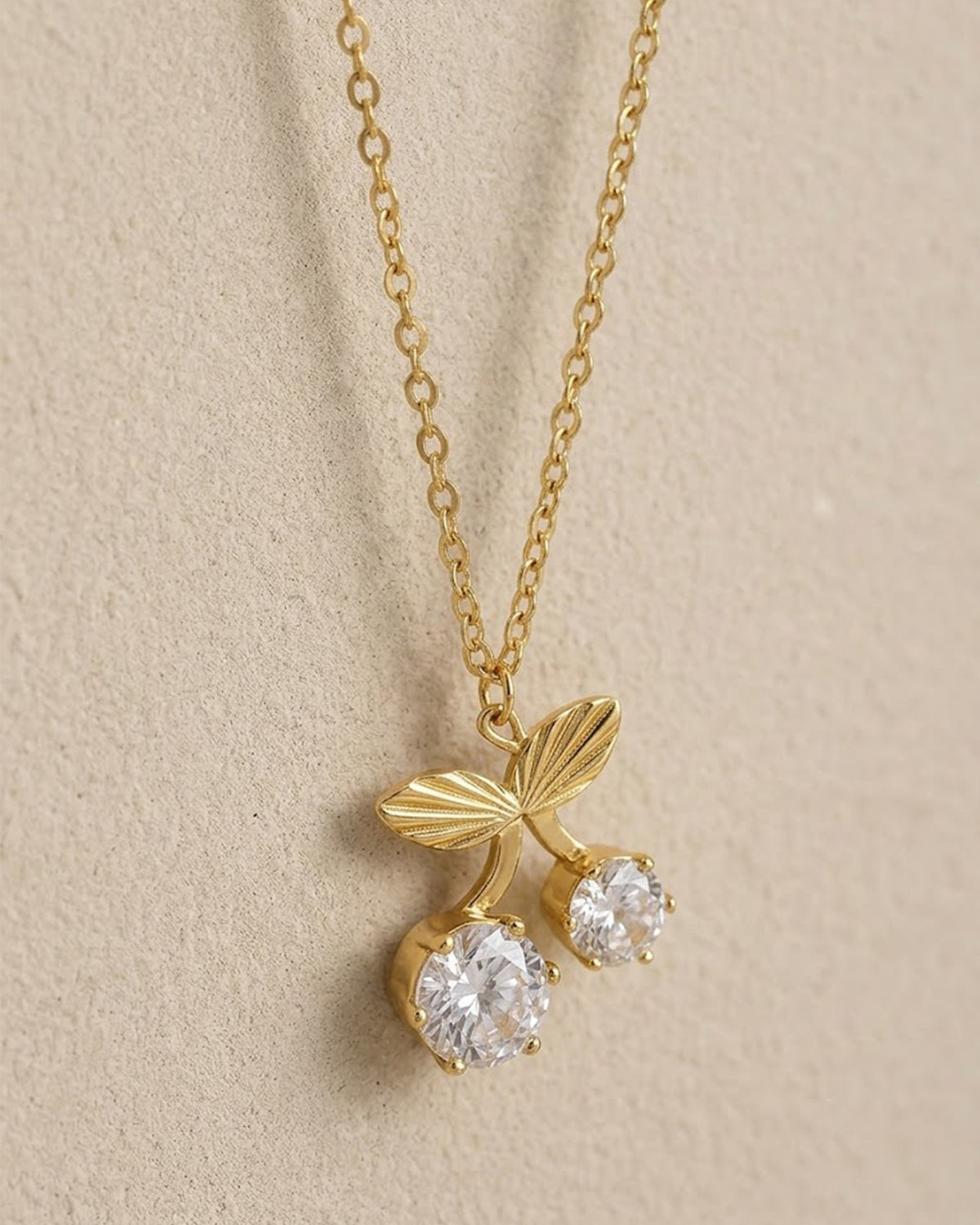 Crystal Cherry Blossom Gold-Tone Pendant Necklace