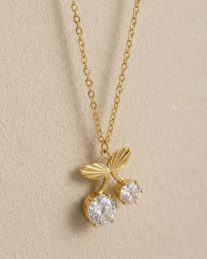 Crystal Cherry Blossom Gold-Tone Pendant Necklace