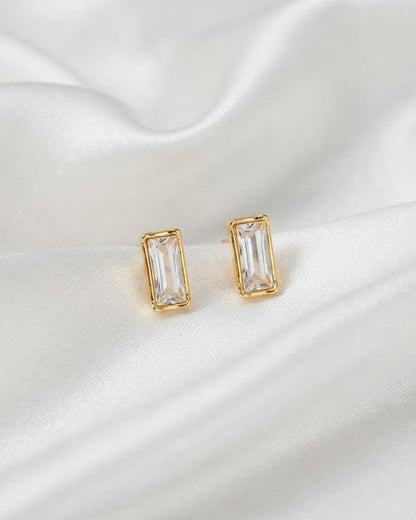 Baguette CZ Station Necklace with Earring