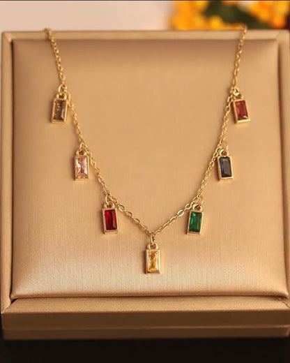 To Mom | Colorful Baguette Necklace | Gift Set