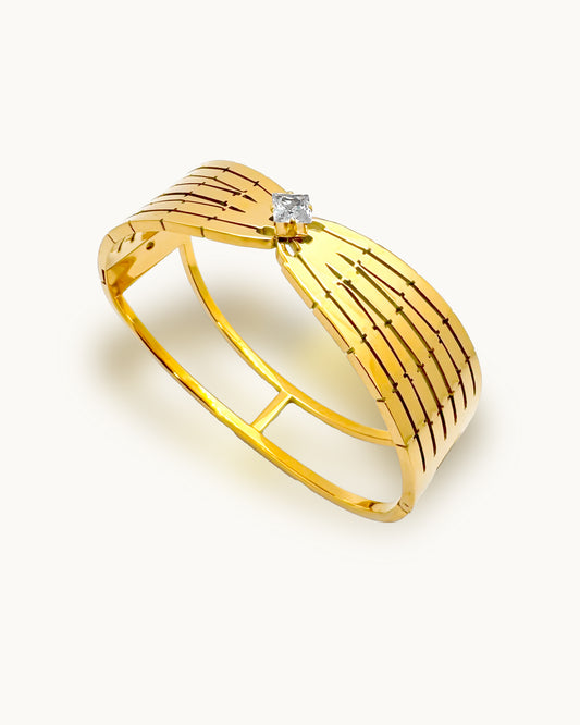 Solitaire Bow Cuff Bracelet
