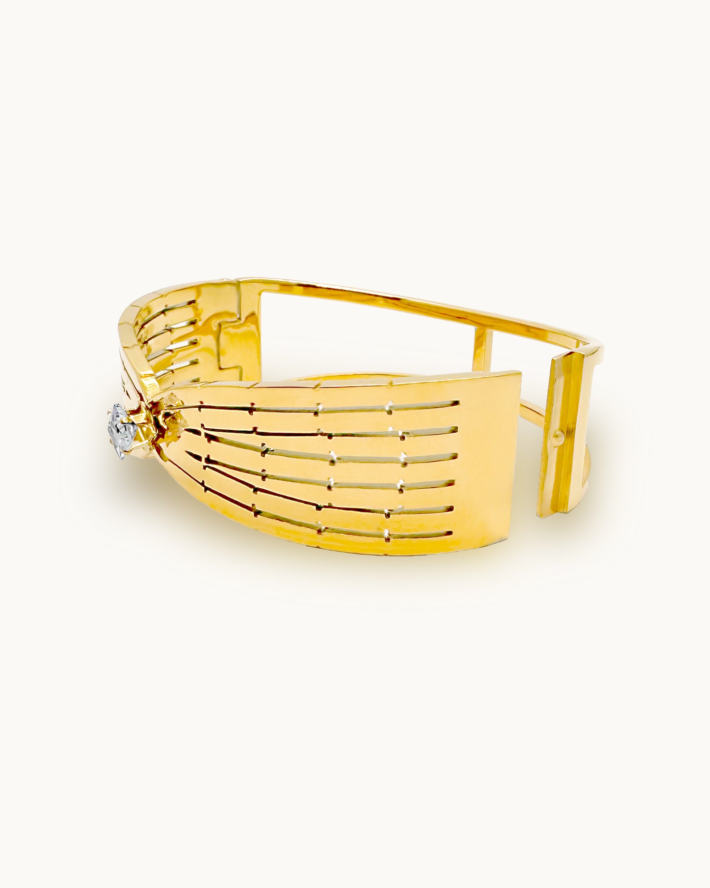 Solitaire Bow Cuff Bracelet