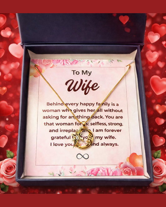 Most Special Gift For My Wife 2026 | Celestial Glow Moon-Star Necklace | Pink Card