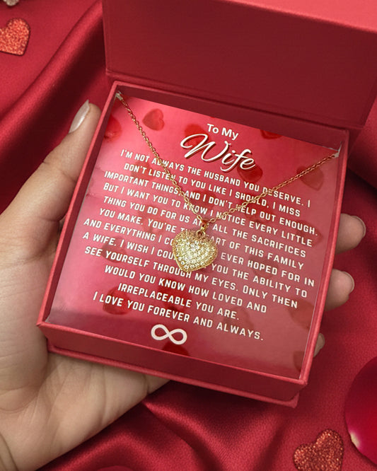 Most Special Gift For My Wife 2026 | Hidden Pearl Heart Locket Necklace | Red Card