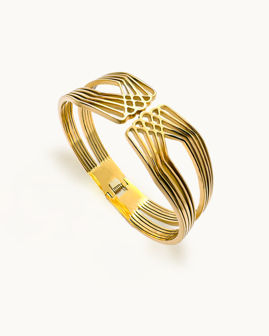 AuraWeave Grid Cuff Bracelet