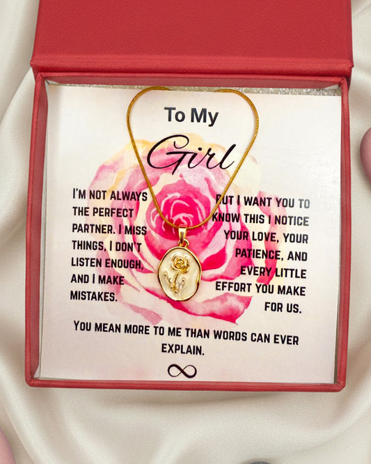 Most Special Gift For My Girl 2026 | Golden Edge Sleek Choker | Pink Card