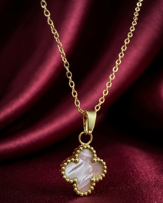 Pink Mother-of-Pearl Clover Necklace | Rakhi Gift