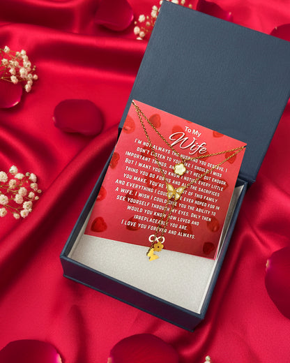Most Special Gift For My Wife 2026 | Butterfly Bloom Layered Necklace | Red Card
