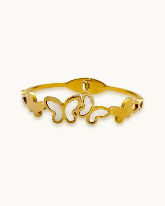 Pearl Wing Butterfly Cuff Bracelet