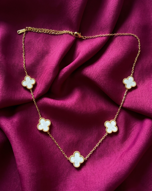 Five Clover MOP Necklace Birthday Gift Set
