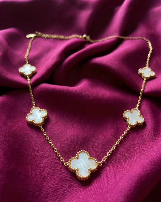 Five Clover MOP Necklace Birthday Gift Set