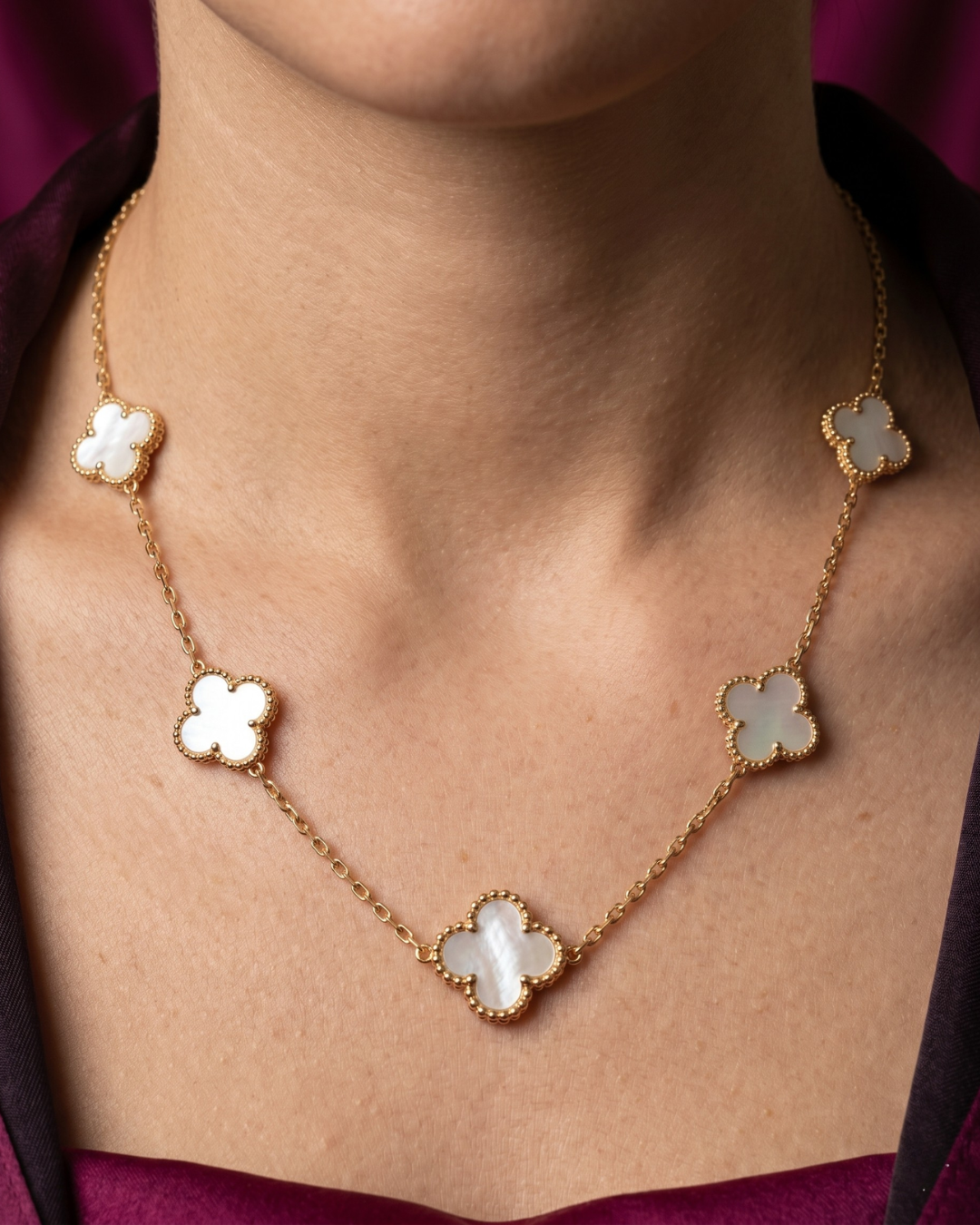 Five Clover MOP Necklace Birthday Gift Set