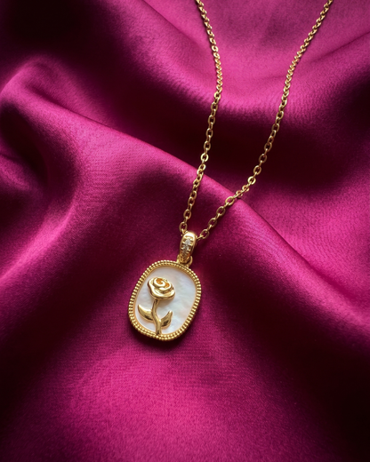 Flower Shell Pendant Necklace Birthday Gift Set