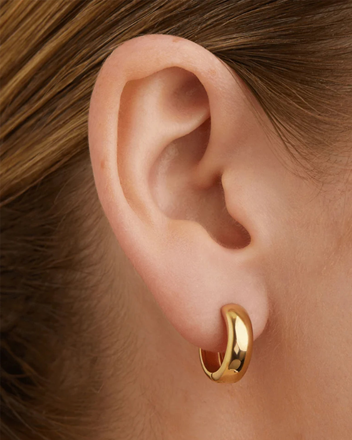 Chic Gold Chunky Huggie Hoop Earrings