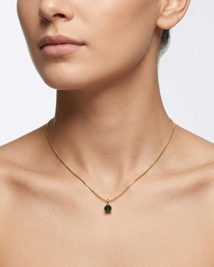 Emerald Luxe Solitaire Necklace