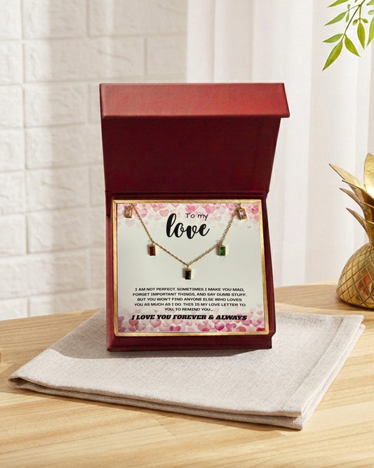 To My Love | Colorful Baguette Necklace | Gift Set