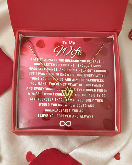 Most Special Gift For My Wife 2026 | Golden Ember Heart Necklace | Red Card