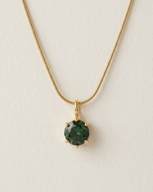 Emerald Luxe Solitaire Necklace