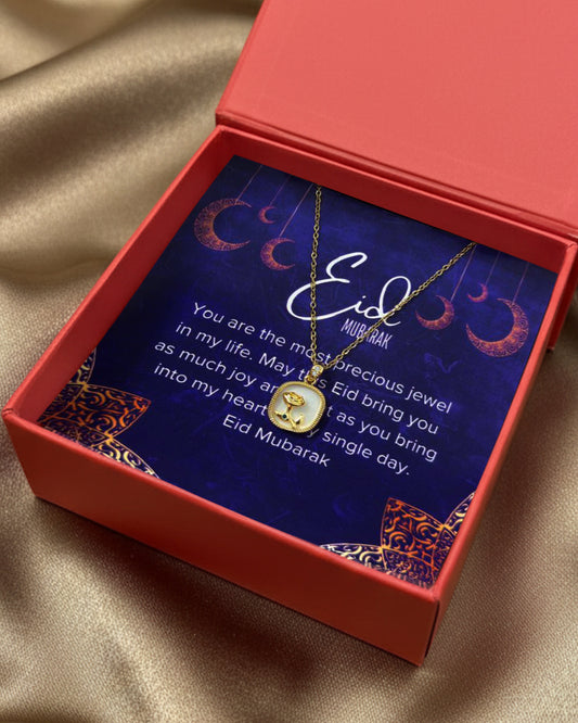 Noor-E-Eid | Flower Shell Pendant Necklace | Luxe Gift Set