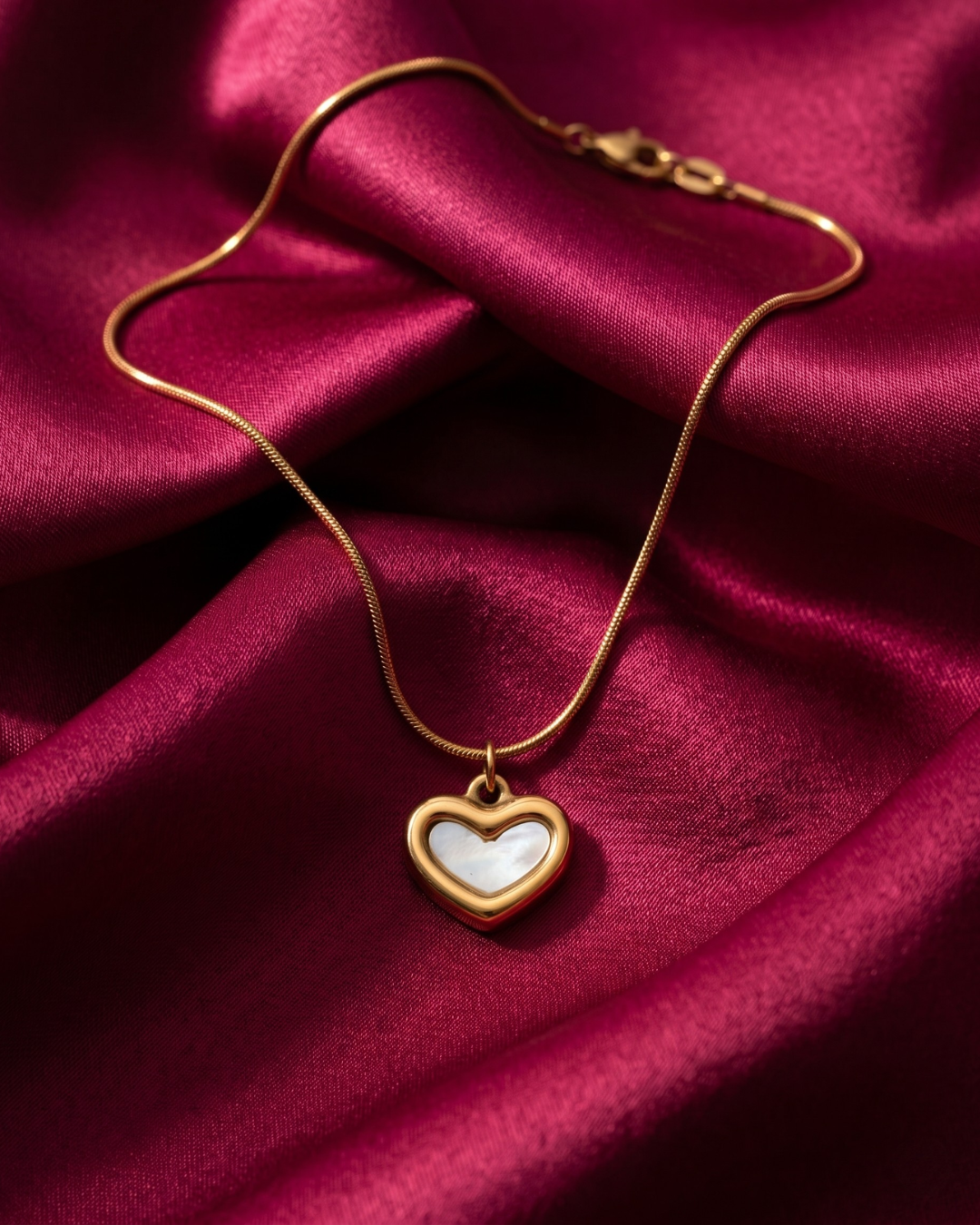 MOP Heart Necklace Birthday Gift Set