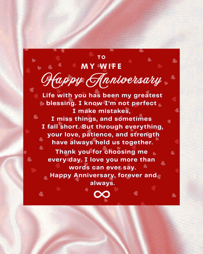 Happy Anniversary | Rectangle Colorful Stone Necklace | Anniversary Gift Set