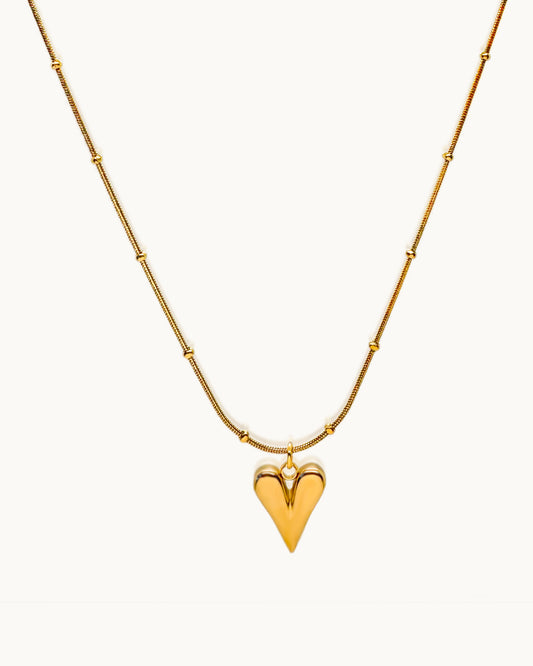 Golden Ember Heart Necklace