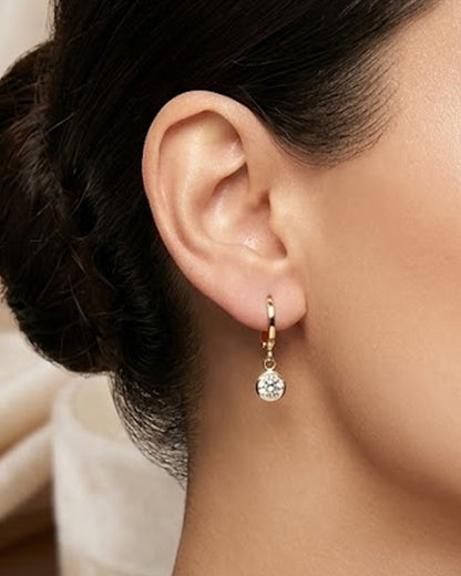 3-Pair Gold Huggie Hoop Drop Earring Set