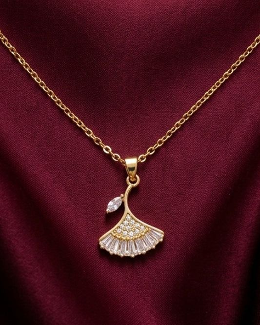 Fan-Motif Diamond Necklace | Rakhi Gift