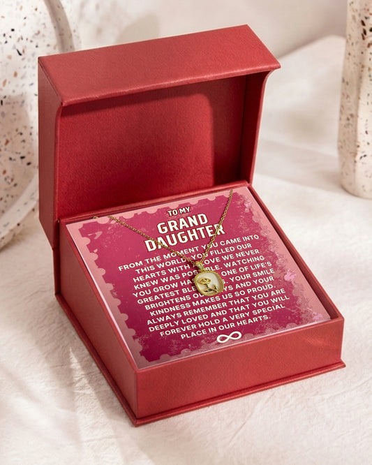 To Grand Daughter | Flower Shell Pendant Necklace | Gift Set